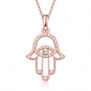 Pendentif diamants synthétiques ronds 0.17 carat or rose 14 carats Sarah